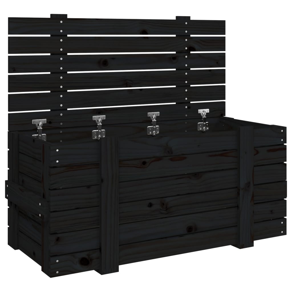 Putekasse svart 91x40,5x42 cm heltre furu