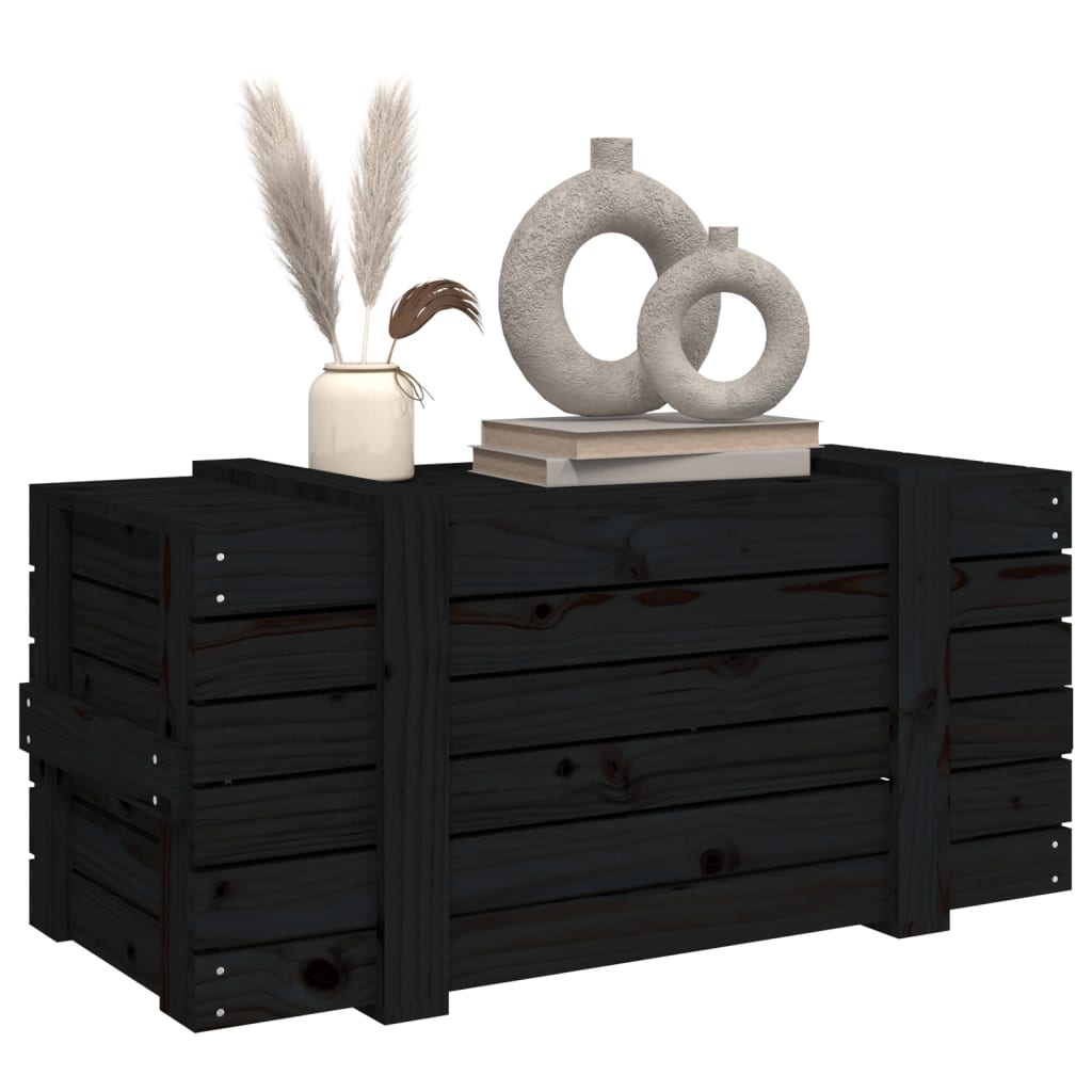 Putekasse svart 91x40,5x42 cm heltre furu