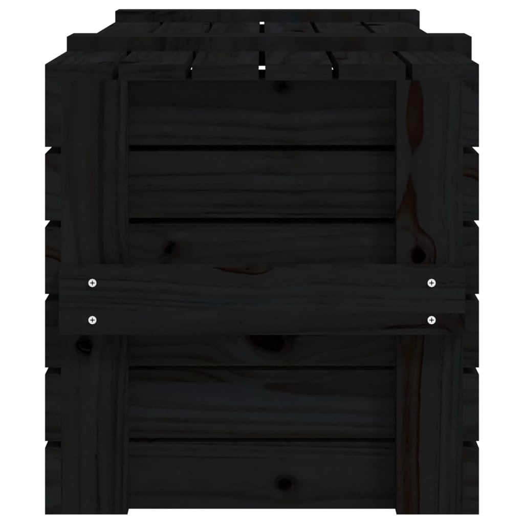 Putekasse svart 91x40,5x42 cm heltre furu
