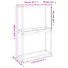 Dekkstativ svart 120x40x180 cm heltre furu