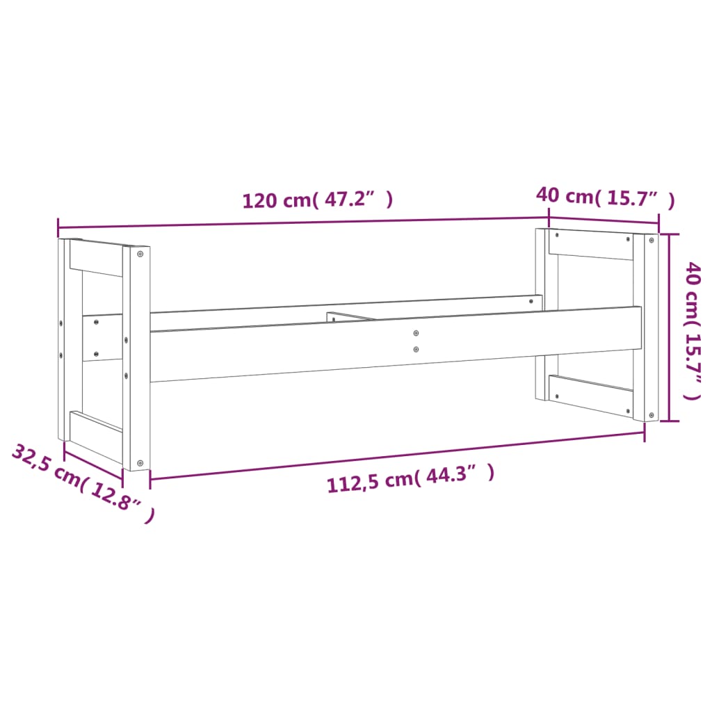 Dekkstativ 120x40x40 cm heltre furu