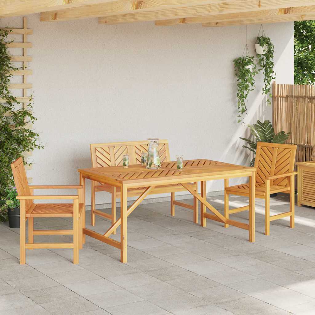 Hage Spisegruppe 4 stk. Brun Solid akasietre
