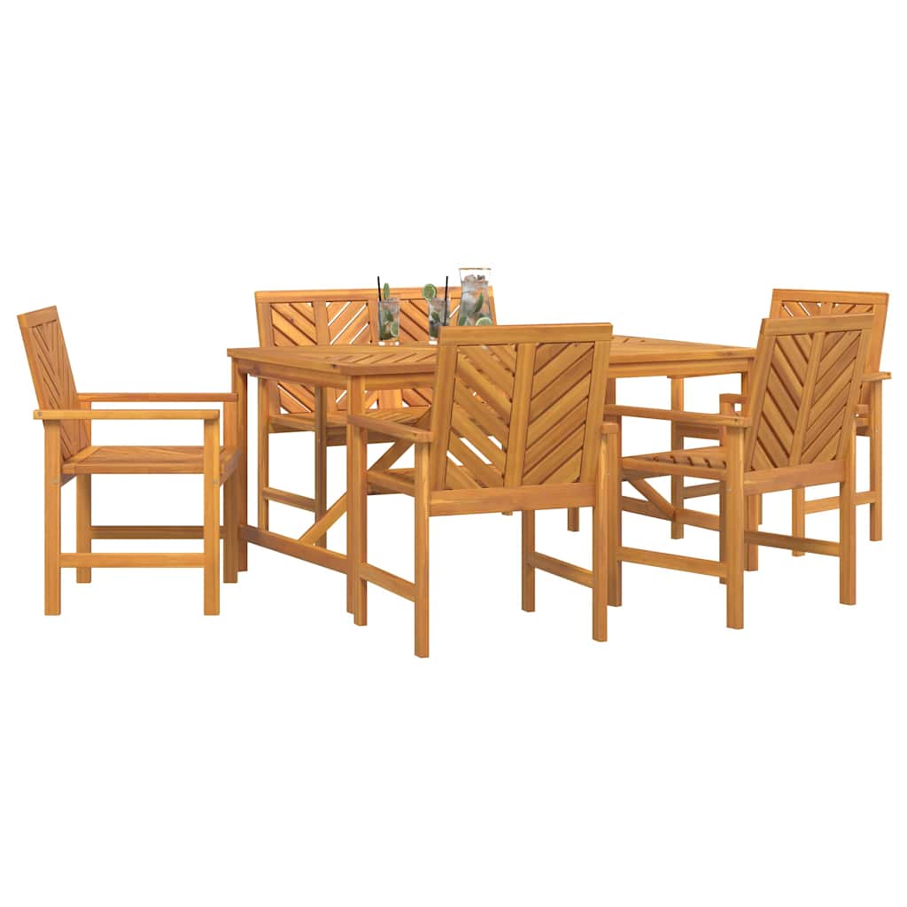 Hage Spisegruppe 6 stk. Brun Solid akasietre