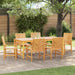 Hage Spisegruppe 7 pcs Brun Solid akasietre vidaXL