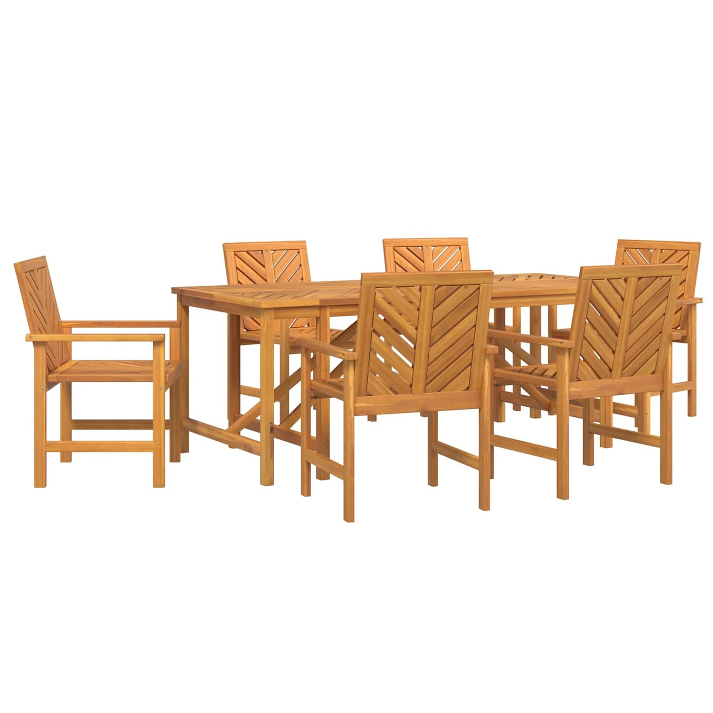 Hage Spisegruppe 7 pcs Brun Solid akasietre vidaXL