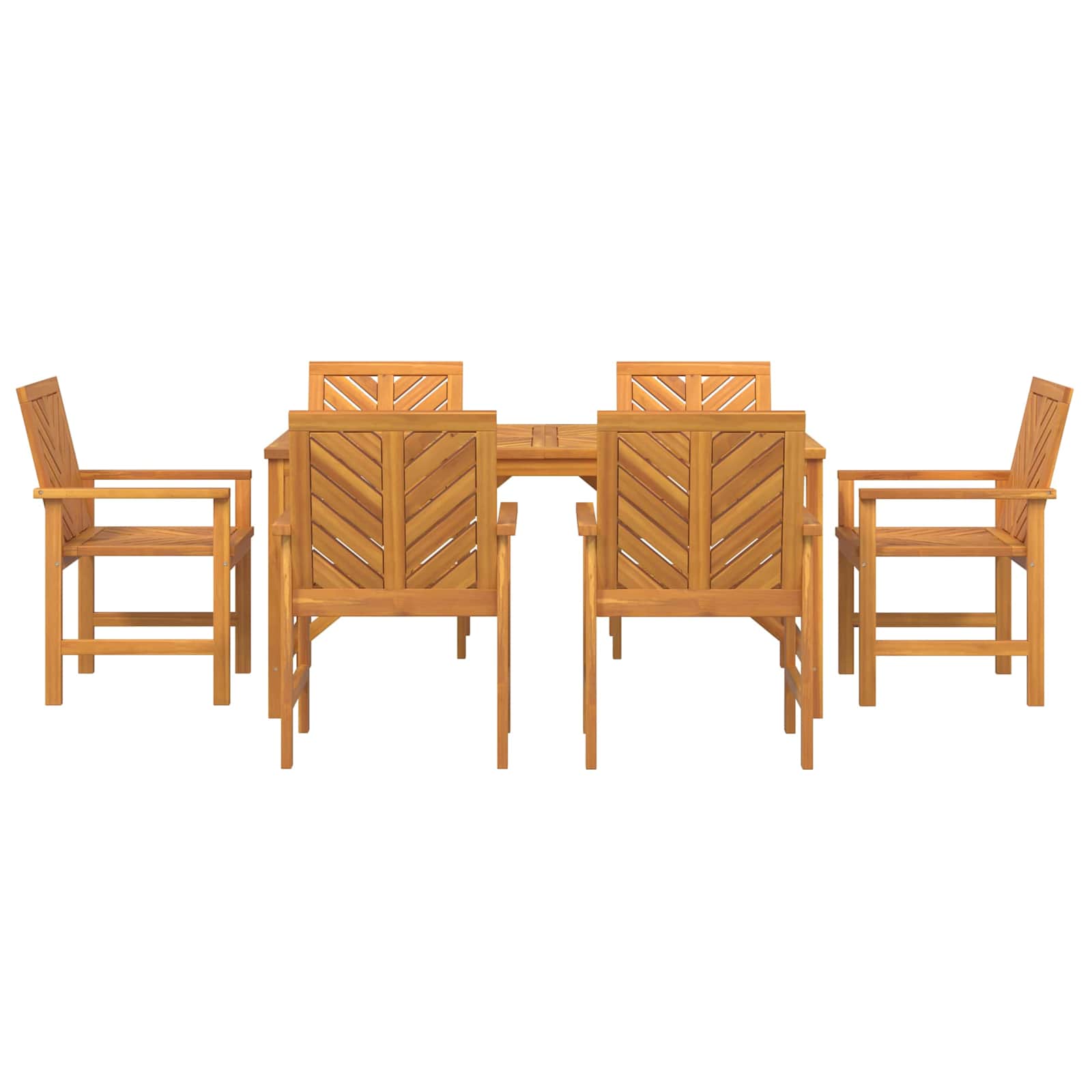 Hage Spisegruppe 7 pcs Brun Solid akasietre vidaXL