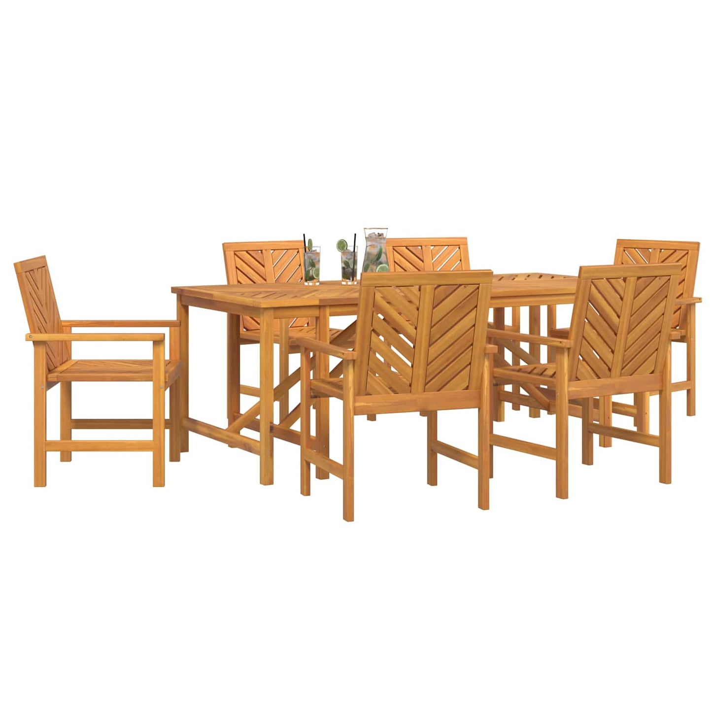 Hage Spisegruppe 7 pcs Brun Solid akasietre vidaXL