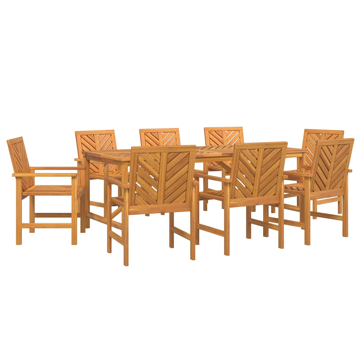Hage Spisegruppe 9 pcs Brun Solid akasietre vidaXL