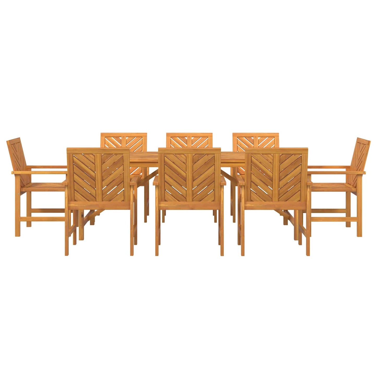 Hage Spisegruppe 9 pcs Brun Solid akasietre vidaXL