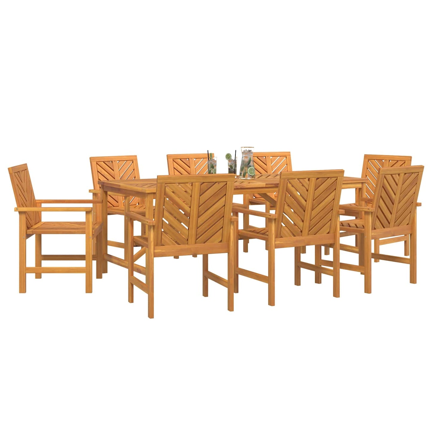 Hage Spisegruppe 9 pcs Brun Solid akasietre vidaXL