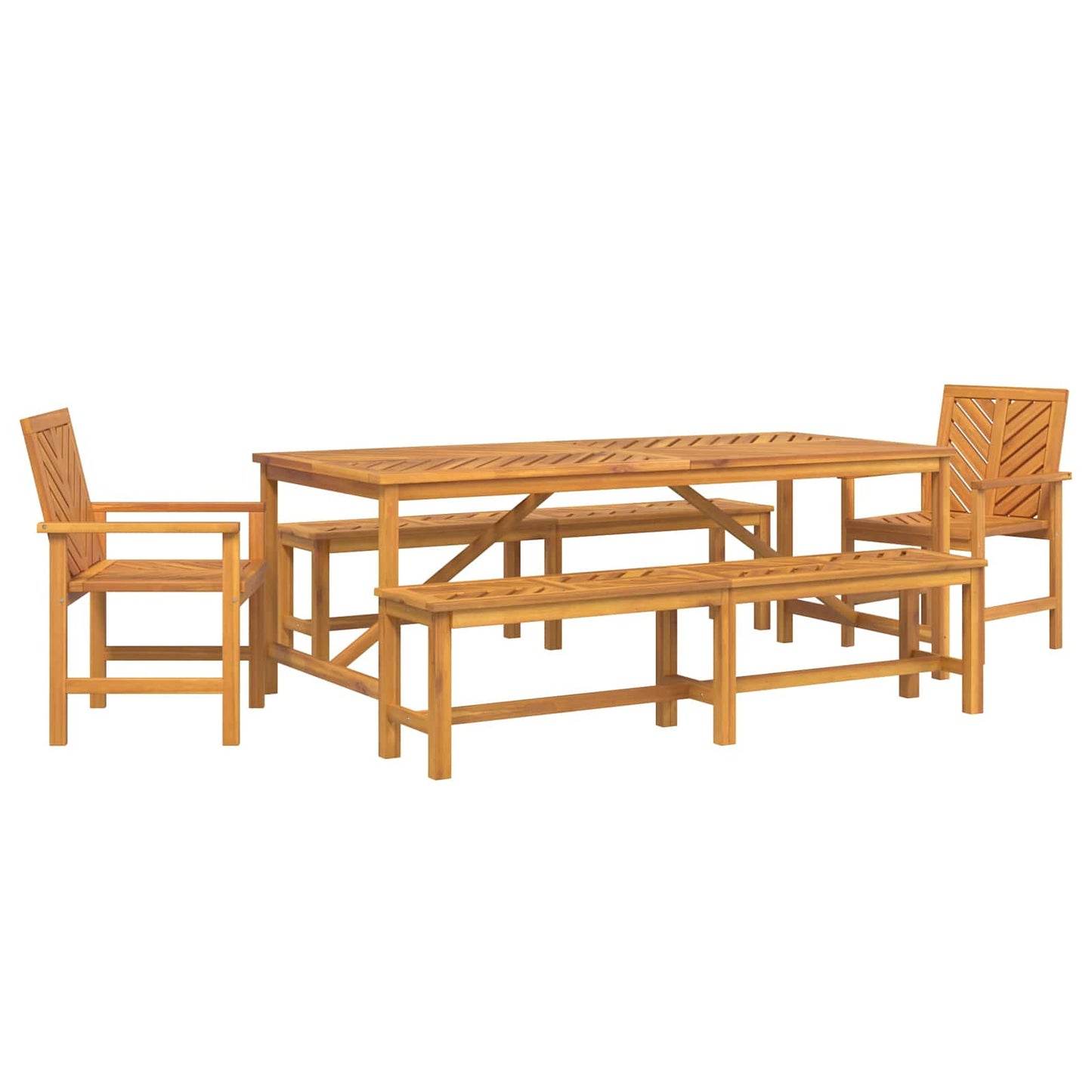 Hage Spisegruppe 5 pcs Brun Solid akasietre vidaXL