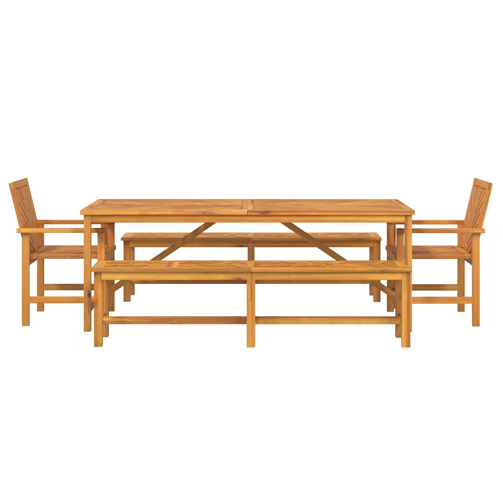 Hage Spisegruppe 5 pcs Brun Solid akasietre vidaXL