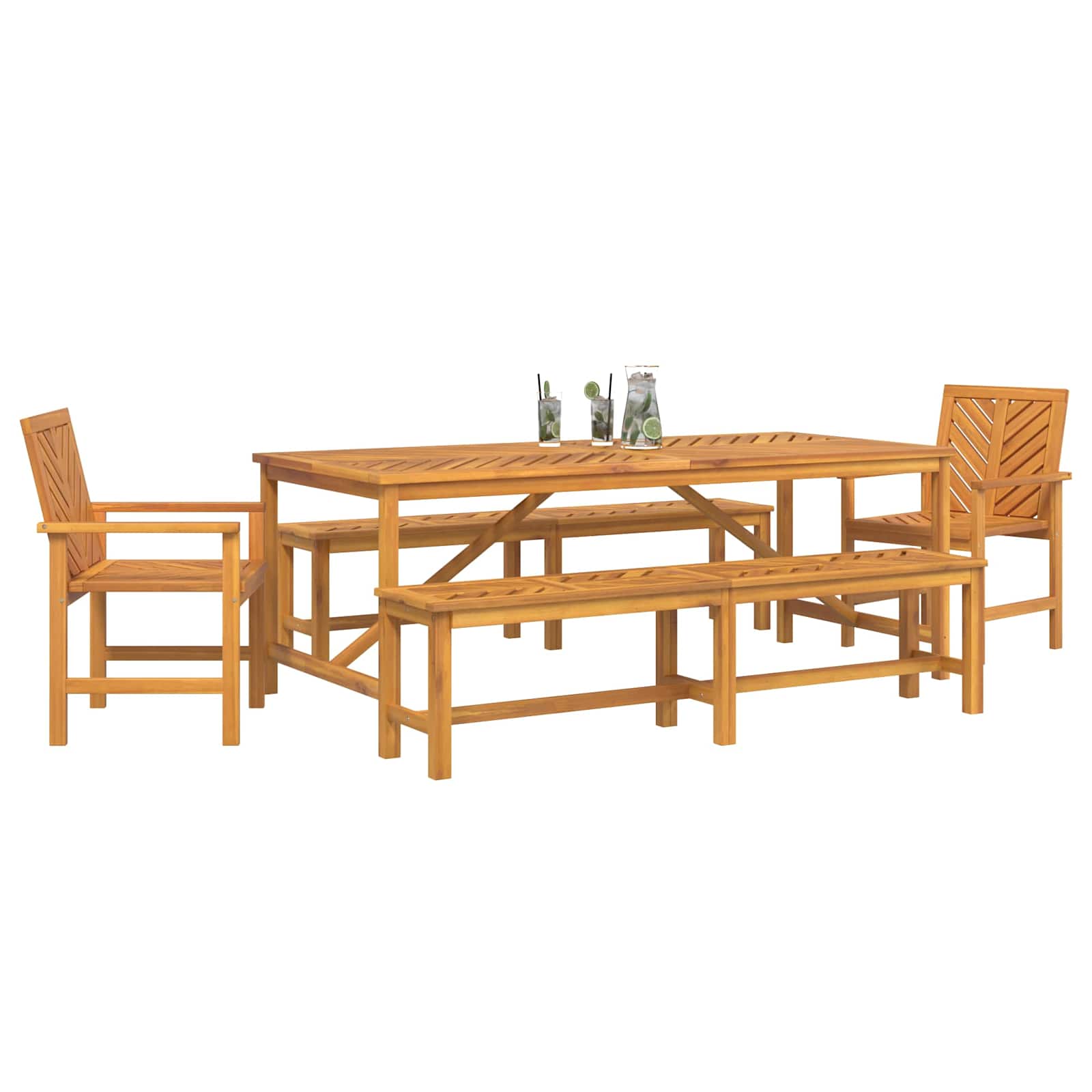 Hage Spisegruppe 5 pcs Brun Solid akasietre vidaXL