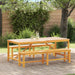 Hage Spisegruppe 3 pcs Brun Solid akasietre vidaXL