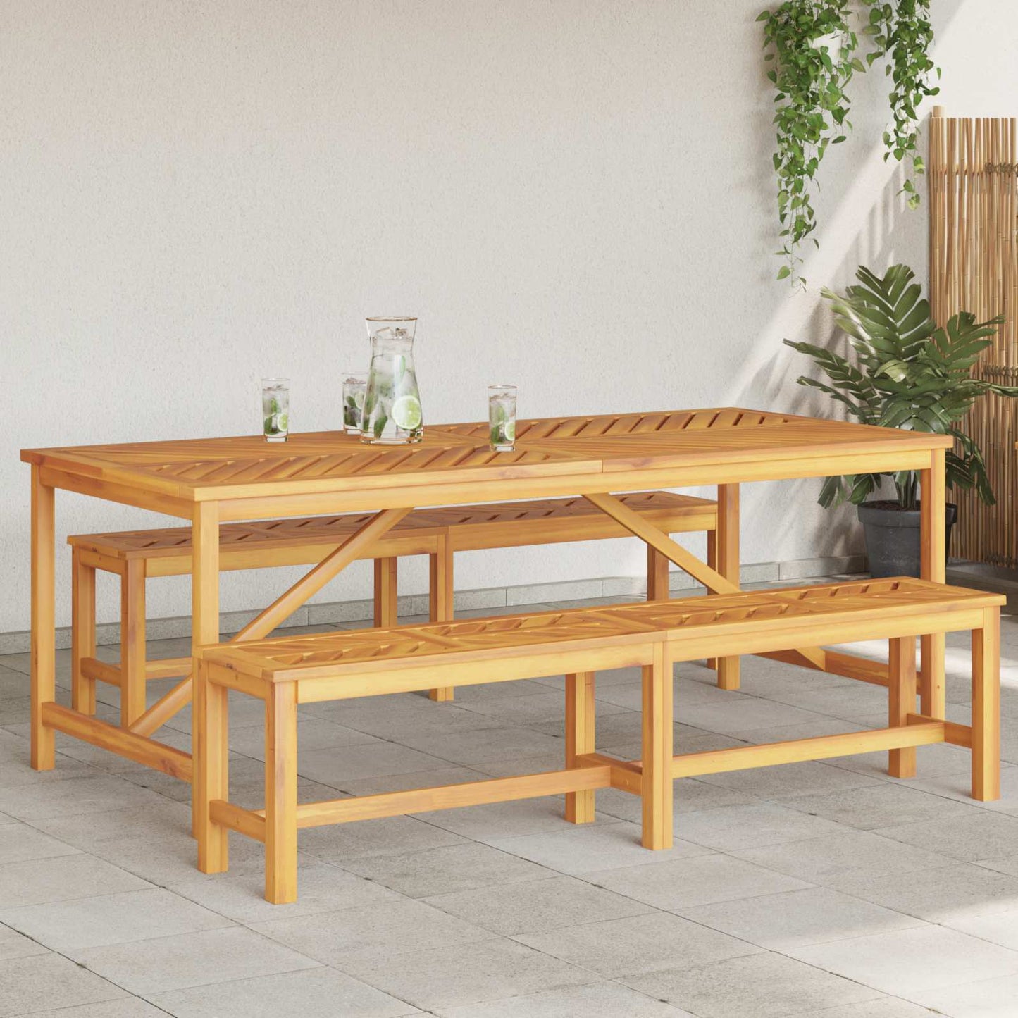 Hage Spisegruppe 3 pcs Brun Solid akasietre vidaXL