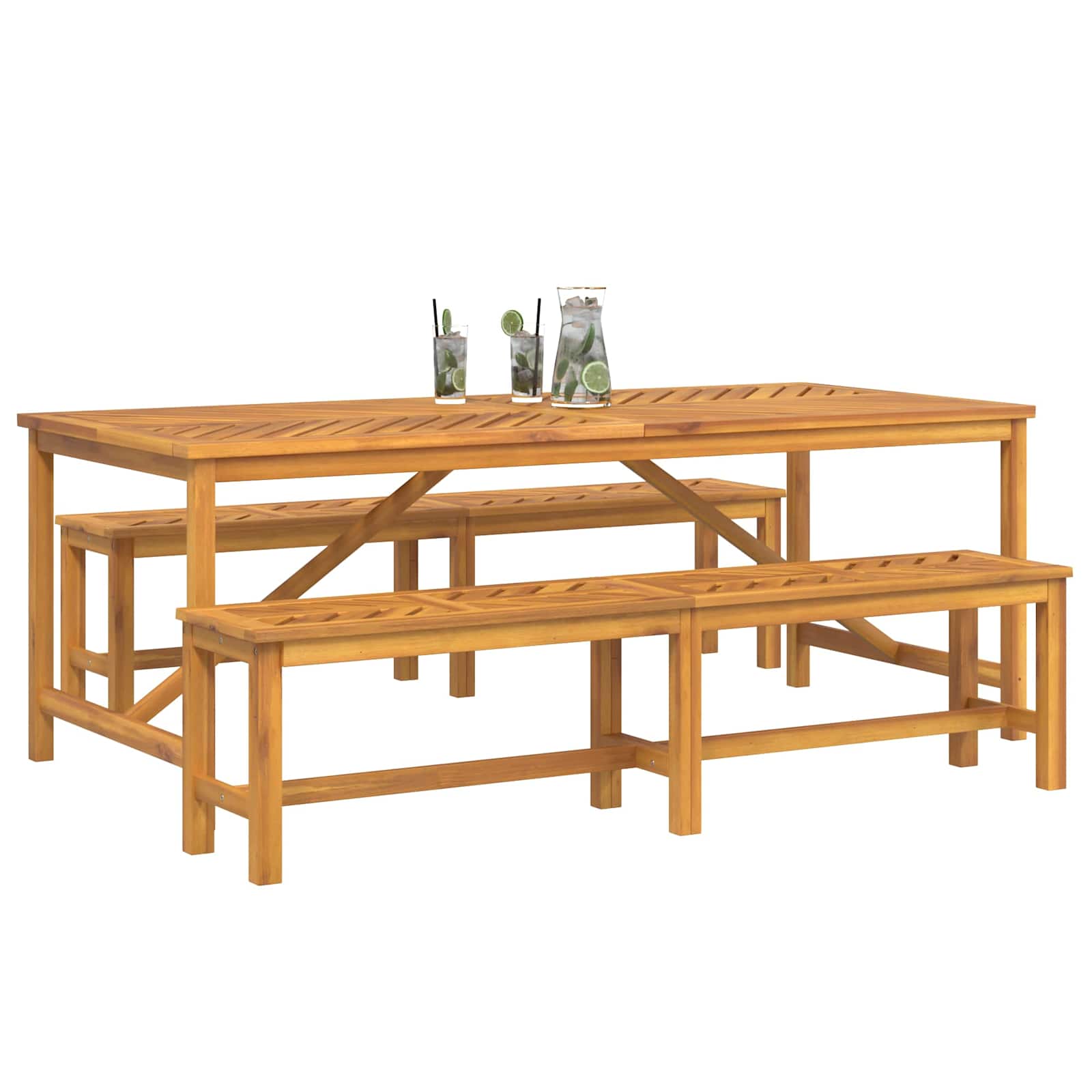 Hage Spisegruppe 3 pcs Brun Solid akasietre vidaXL