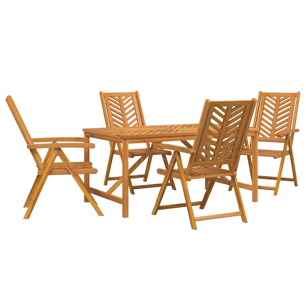 Hage Spisegruppe 5 stk. Brun Solid akasietre