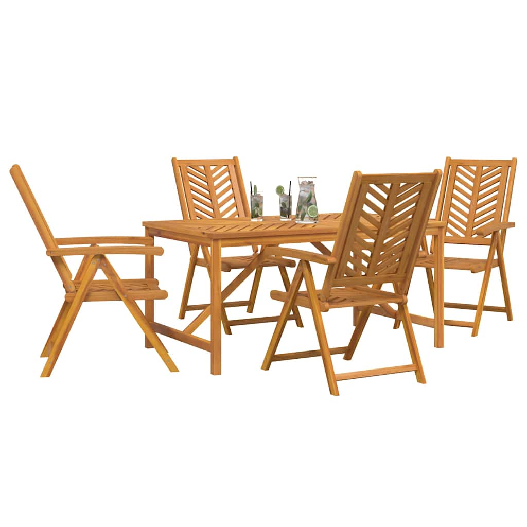Hage Spisegruppe 5 stk. Brun Solid akasietre