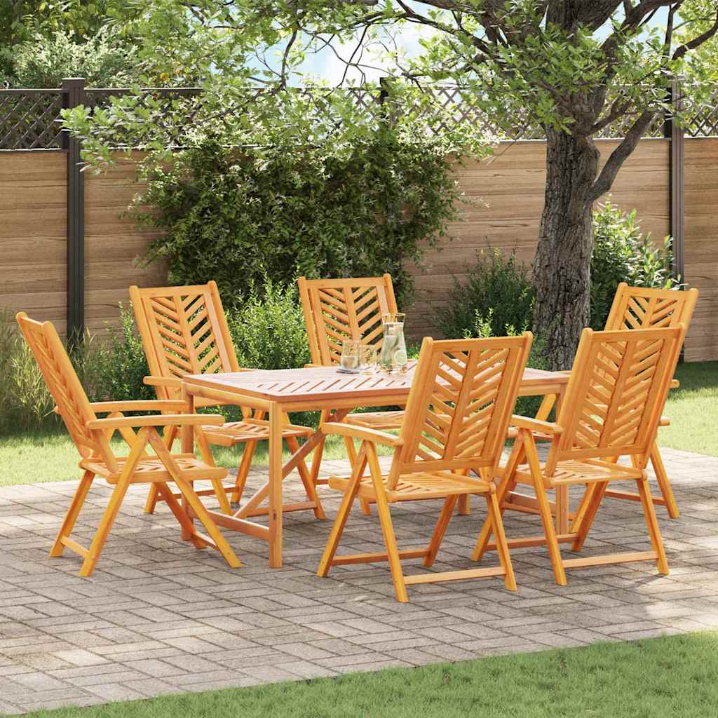 Hage Spisegruppe 7 pcs Brun Solid akasietre vidaXL