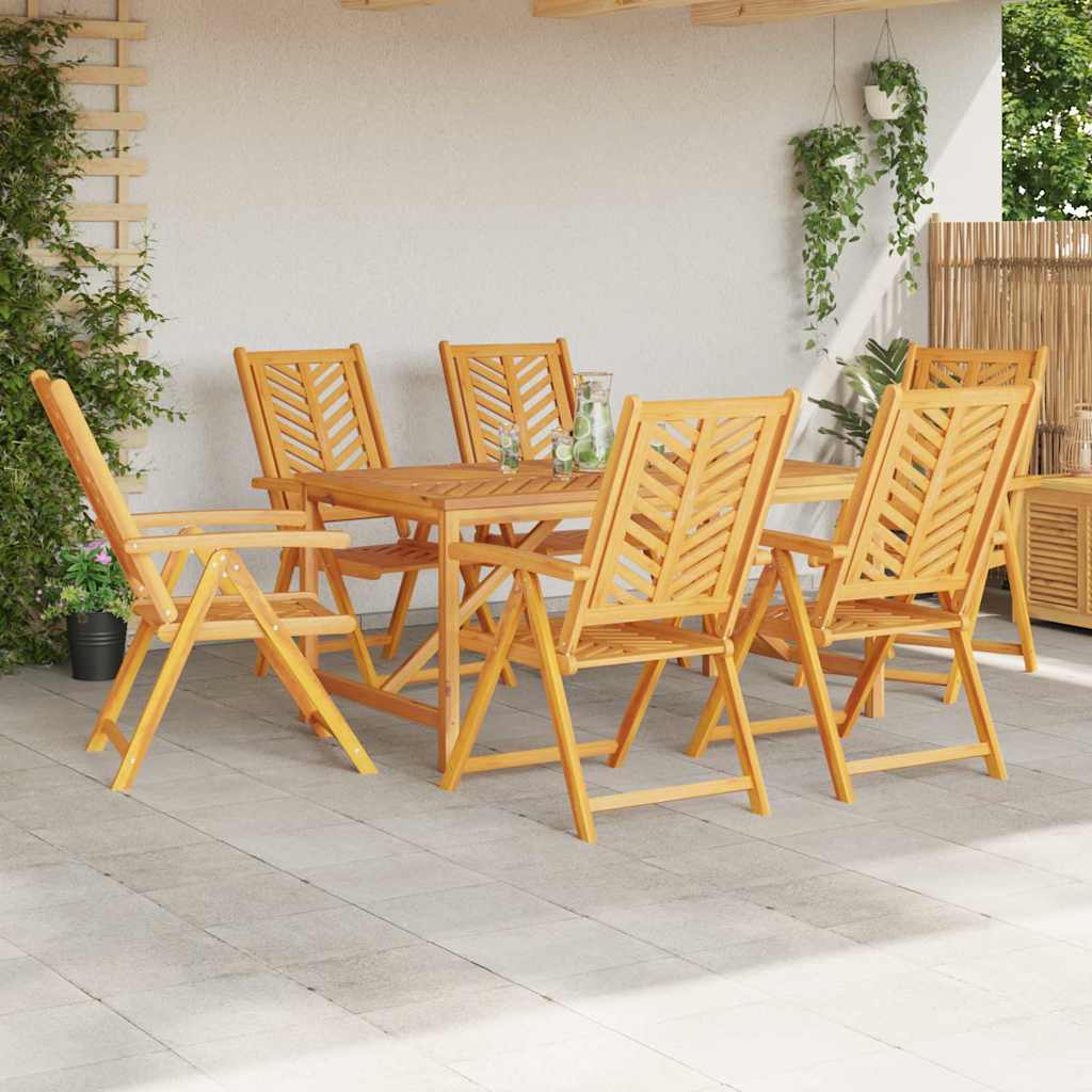 Hage Spisegruppe 7 pcs Brun Solid akasietre vidaXL