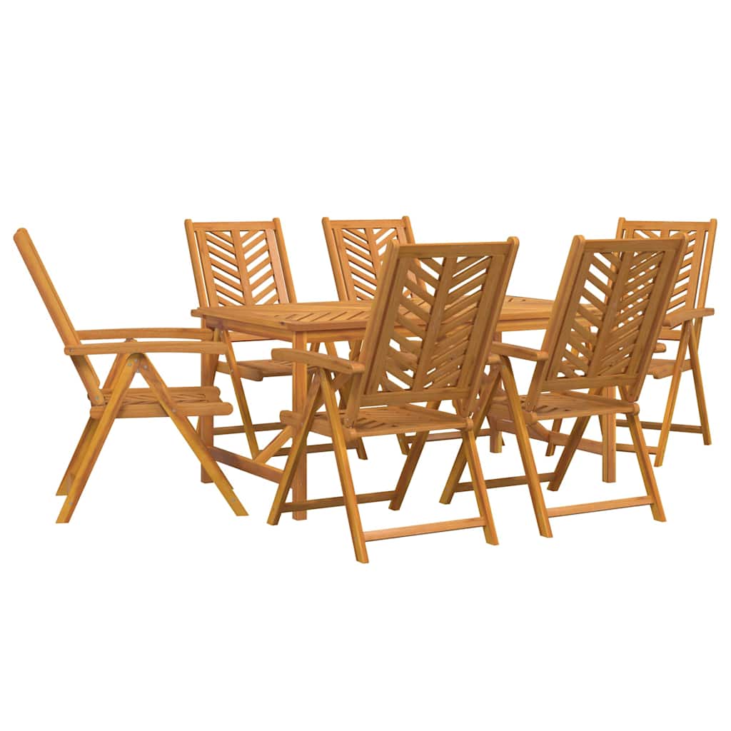 Hage Spisegruppe 7 pcs Brun Solid akasietre vidaXL