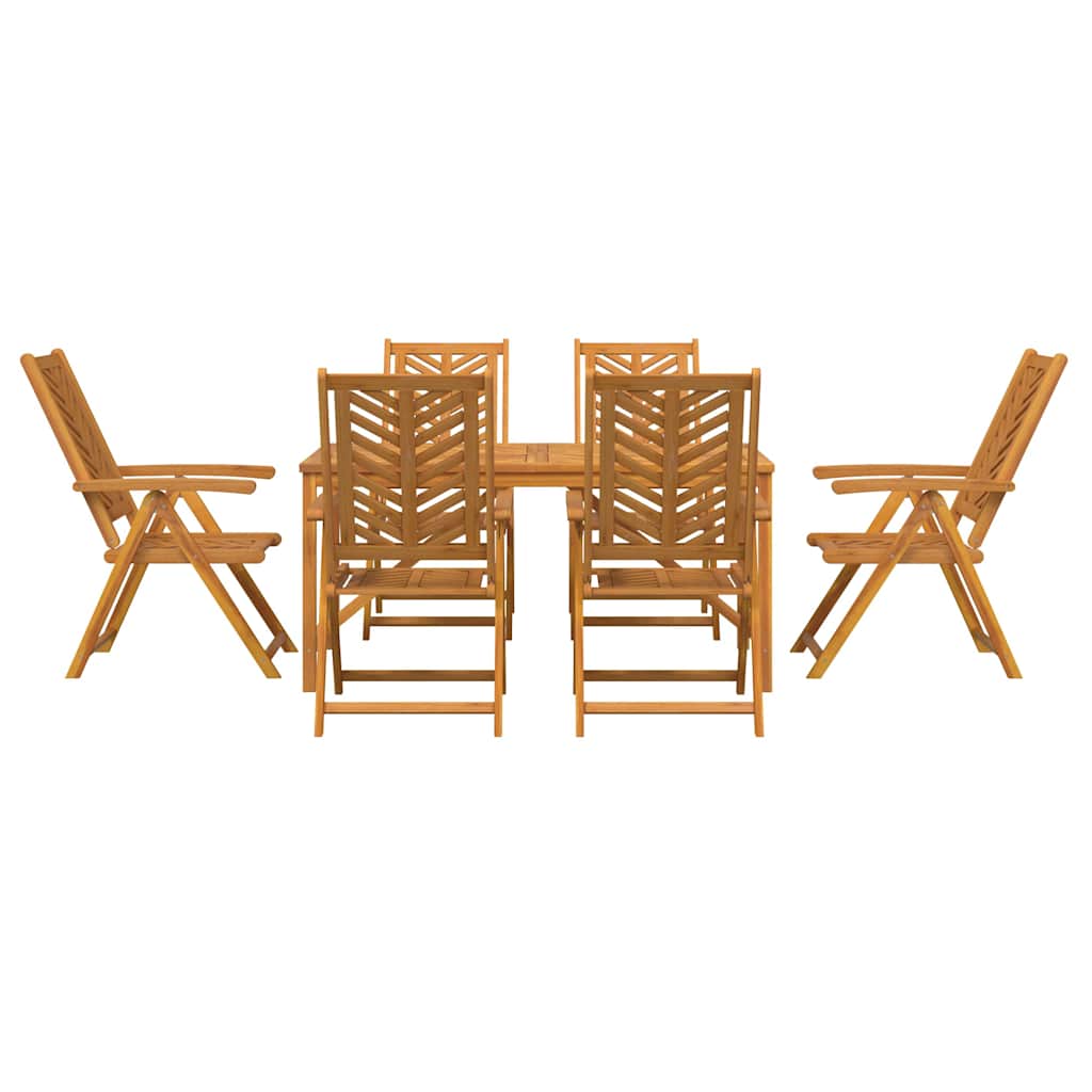 Hage Spisegruppe 7 pcs Brun Solid akasietre vidaXL
