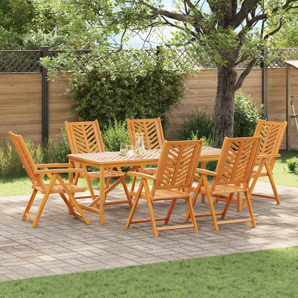 Hage Spisegruppe 7 pcs Brun Solid akasietre vidaXL