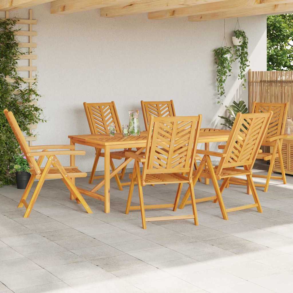 Hage Spisegruppe 7 pcs Brun Solid akasietre vidaXL
