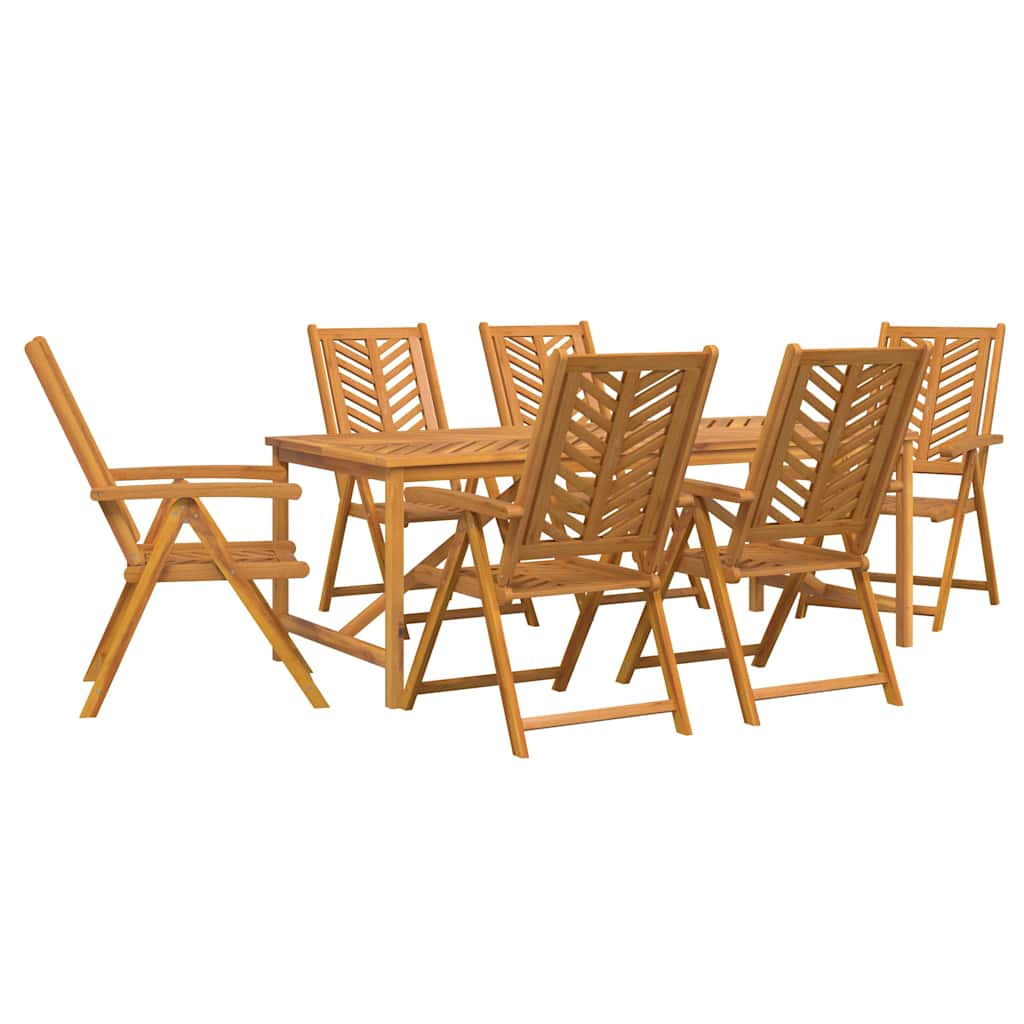 Hage Spisegruppe 7 pcs Brun Solid akasietre vidaXL