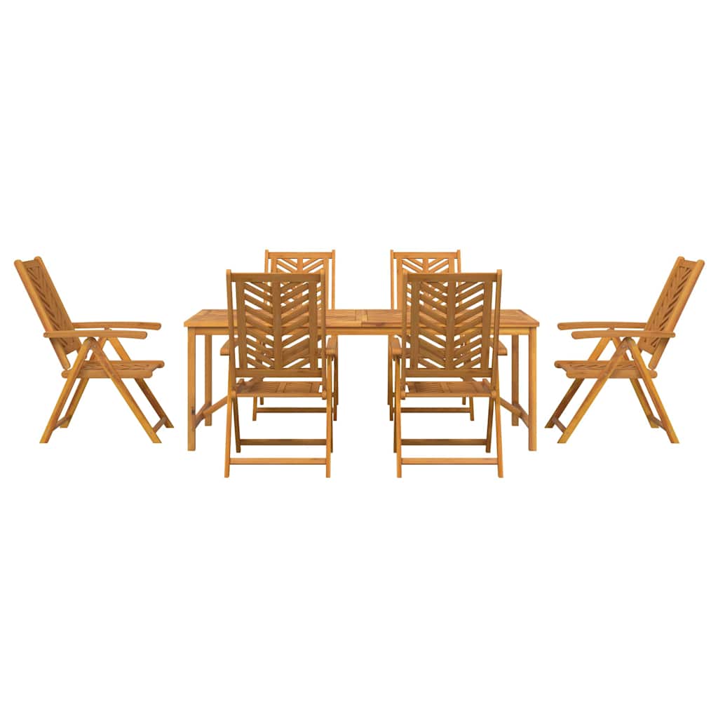 Hage Spisegruppe 7 pcs Brun Solid akasietre vidaXL