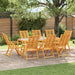 Hage Spisegruppe 9 pcs Brun Solid akasietre vidaXL