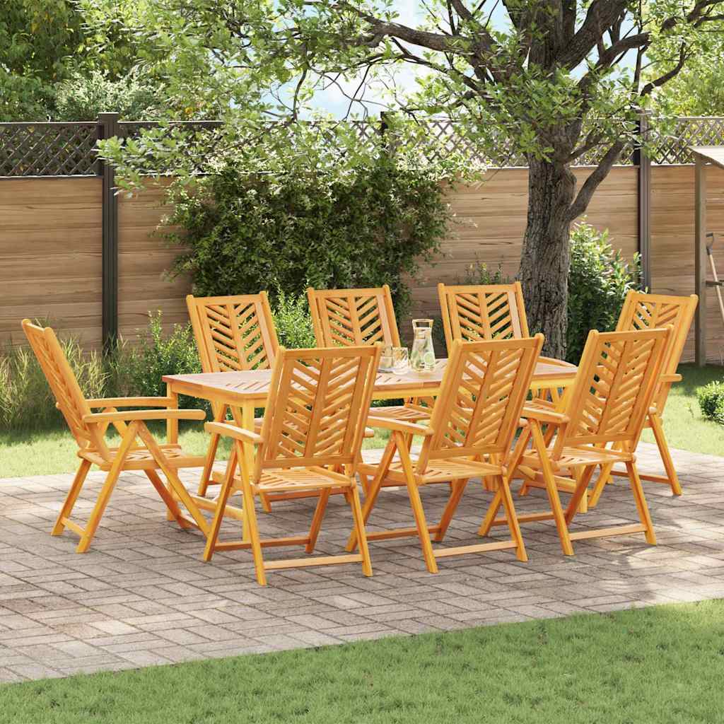 Hage Spisegruppe 9 pcs Brun Solid akasietre vidaXL