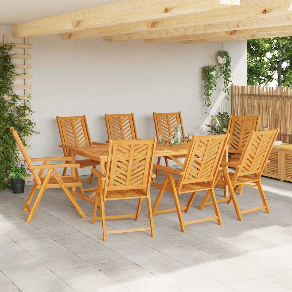 Hage Spisegruppe 9 pcs Brun Solid akasietre vidaXL