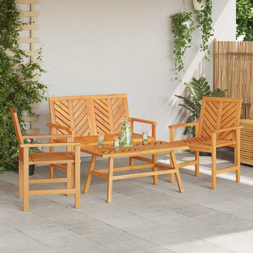 Hage lounge sett 4 pcs Brun Solid akasietre