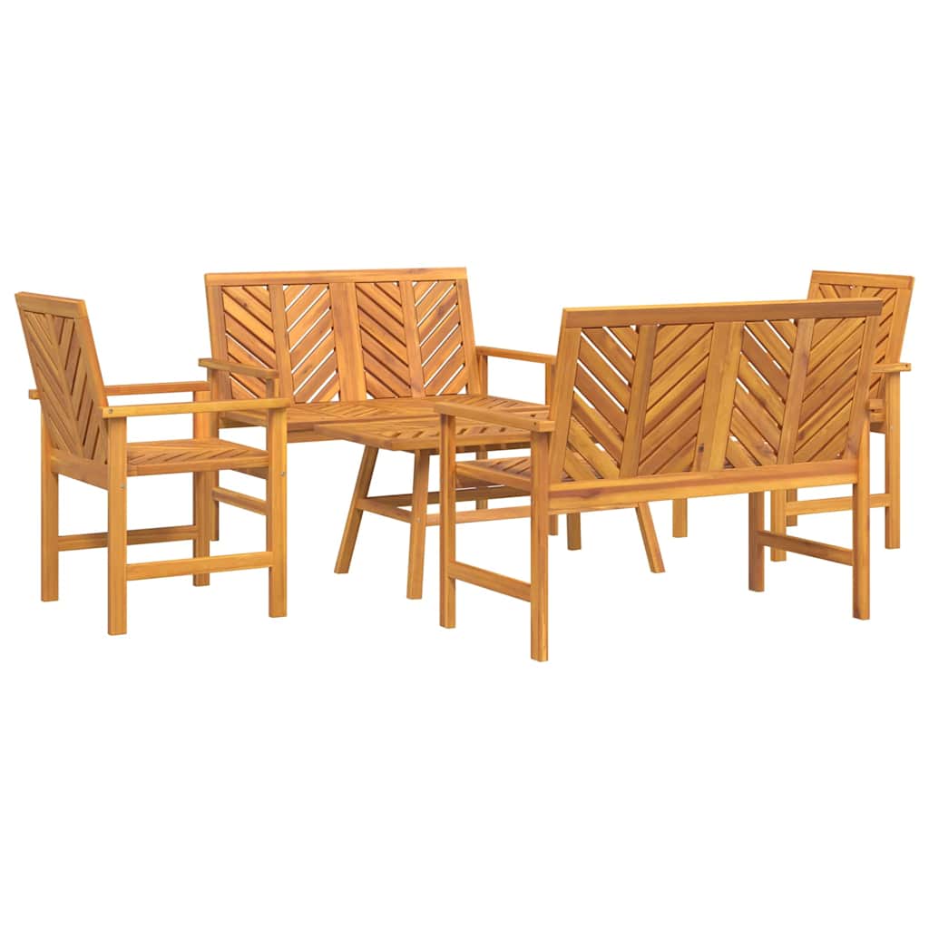 Hage lounge sett 5 pcs Brun Solid akasietre