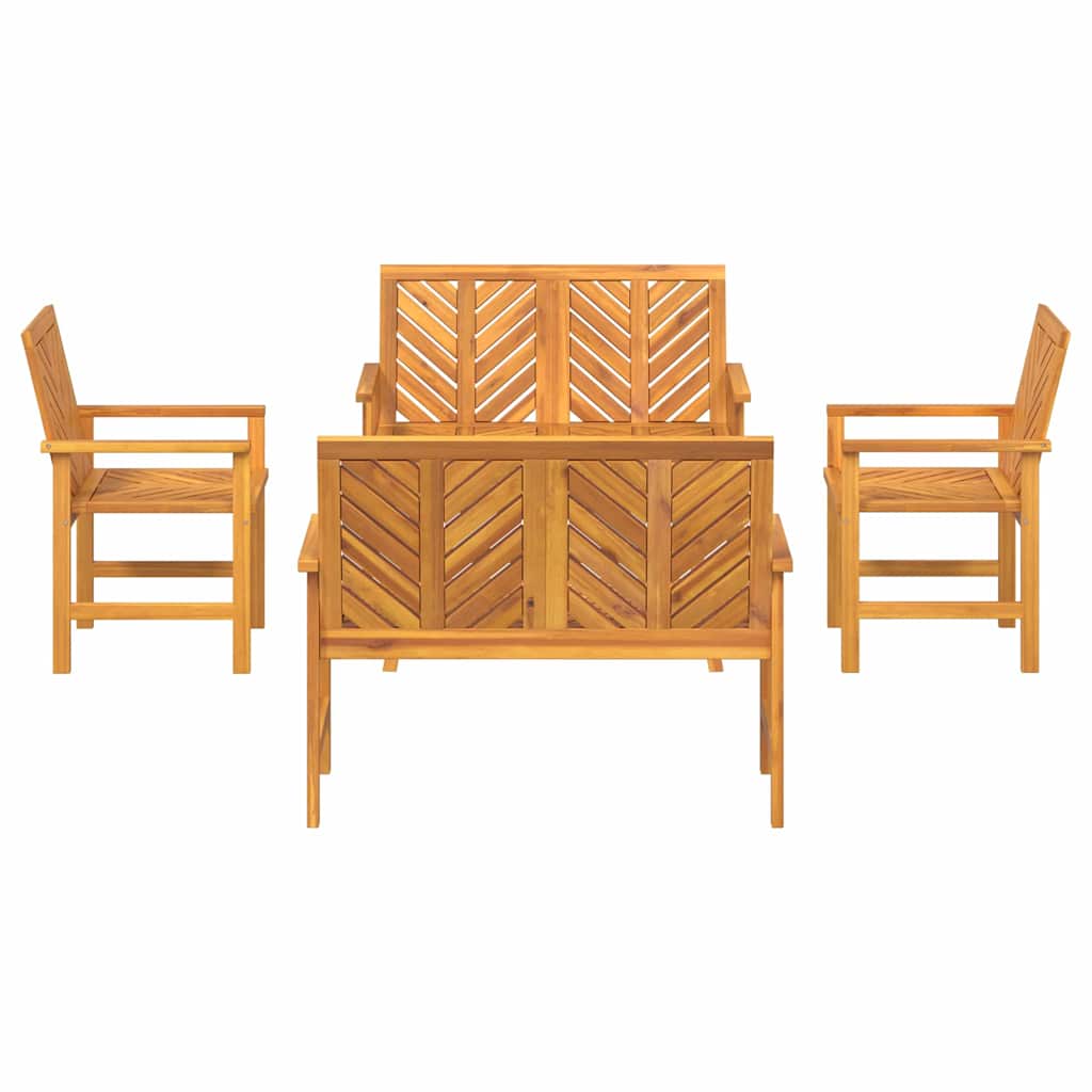 Hage lounge sett 5 pcs Brun Solid akasietre