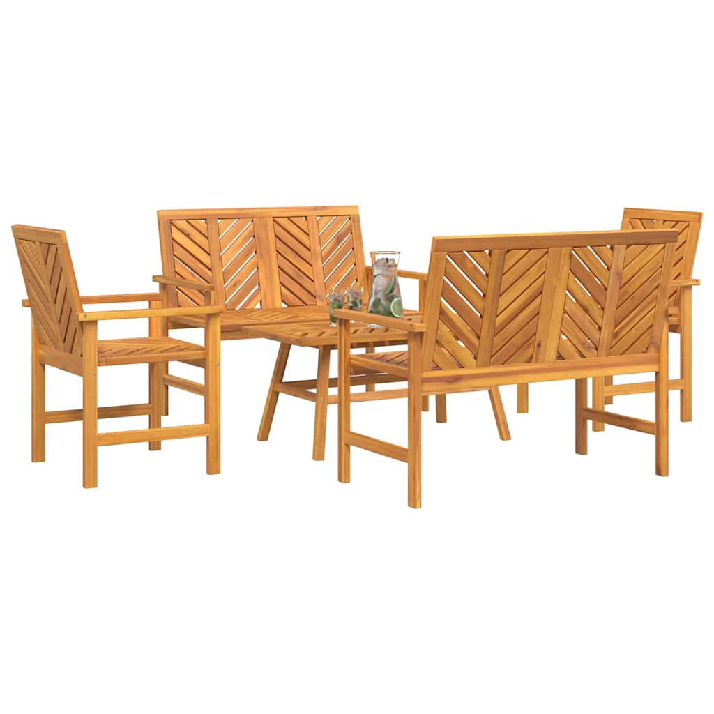 Hage lounge sett 5 pcs Brun Solid akasietre