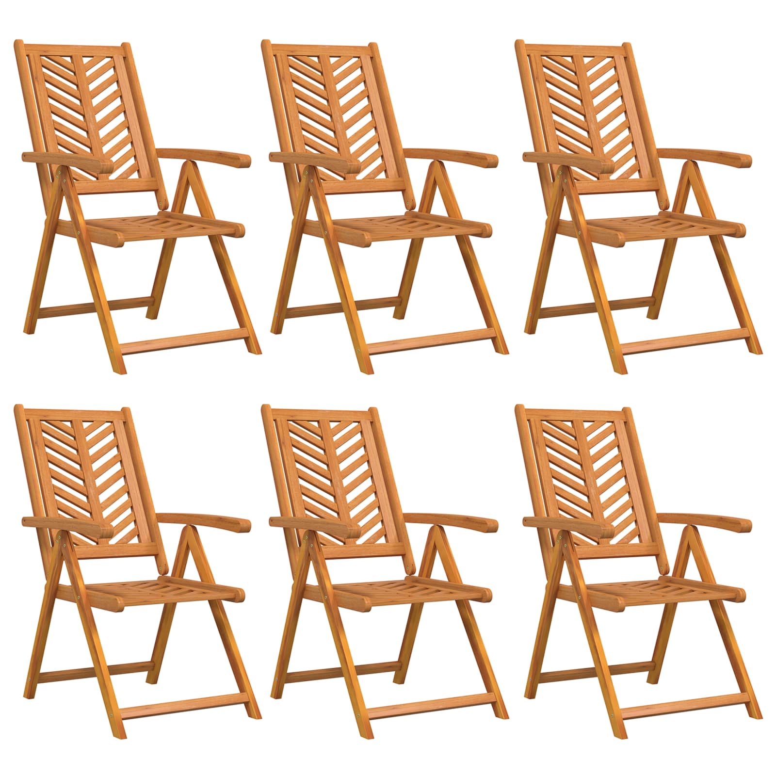 Hage Stol 6 pcs Brun 57 x 72 x 109 cm Solid akasietre vidaXL