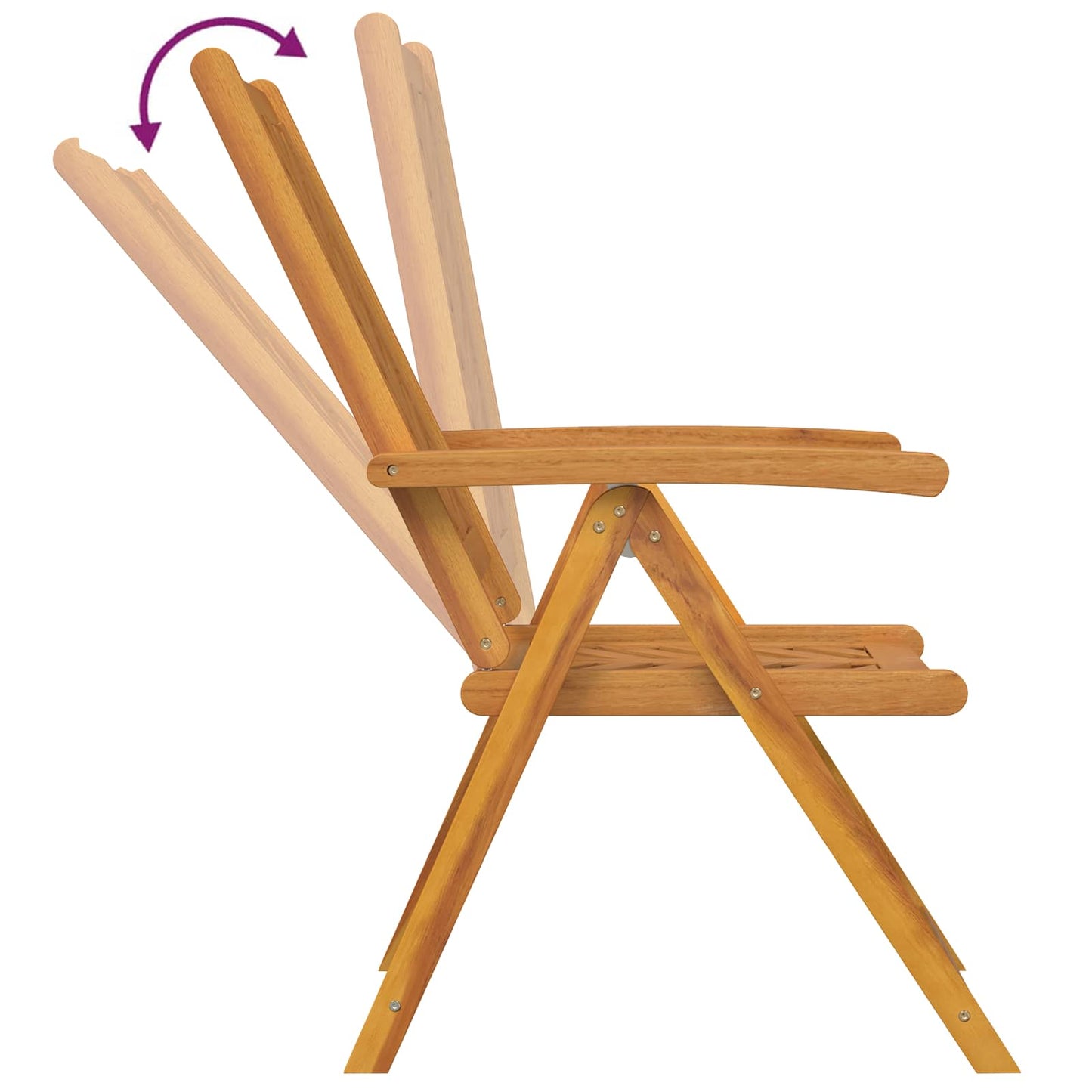 Hage Stol 6 pcs Brun 57 x 72 x 109 cm Solid akasietre vidaXL