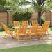 Hage Stol 8 pcs Brun 57 x 72 x 109 cm Solid akasietre vidaXL