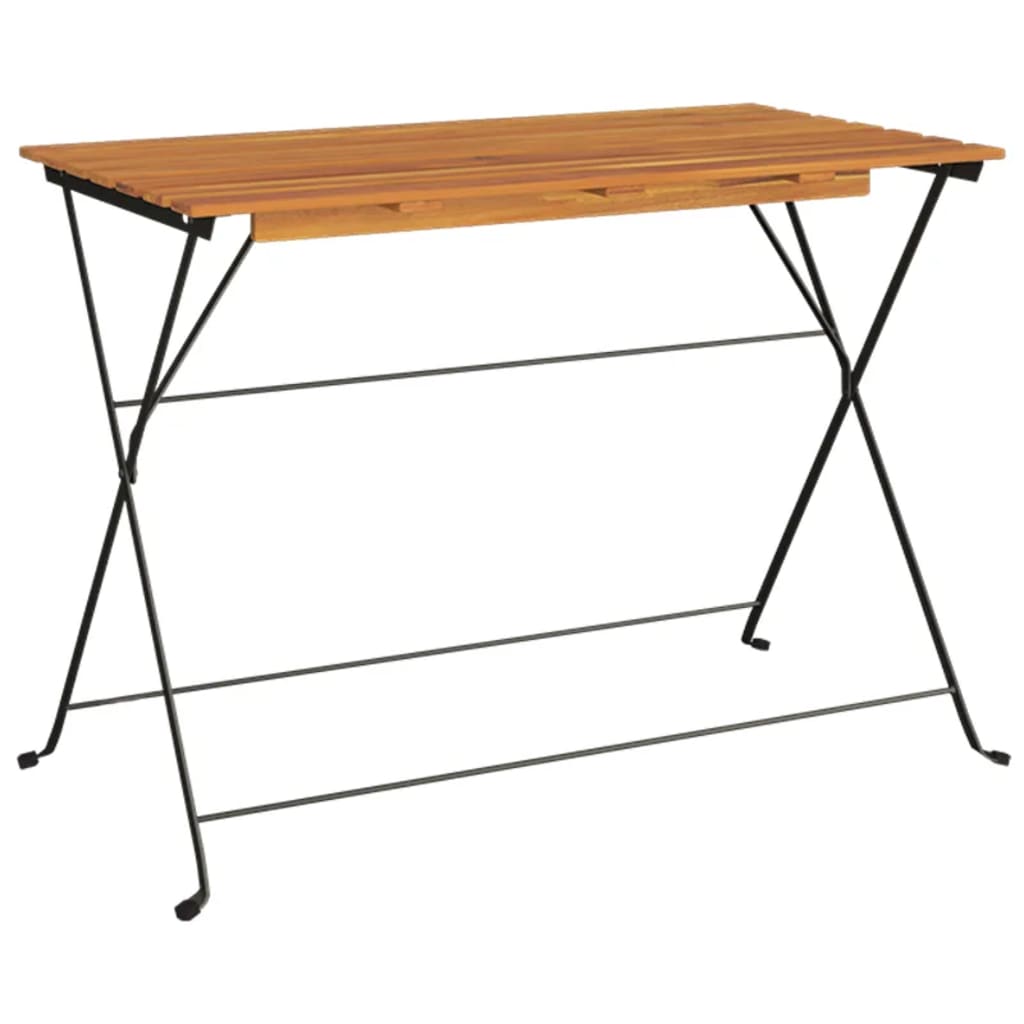 Sammenleggbart bistrobord 100x54x71 cm heltre akasie og stål