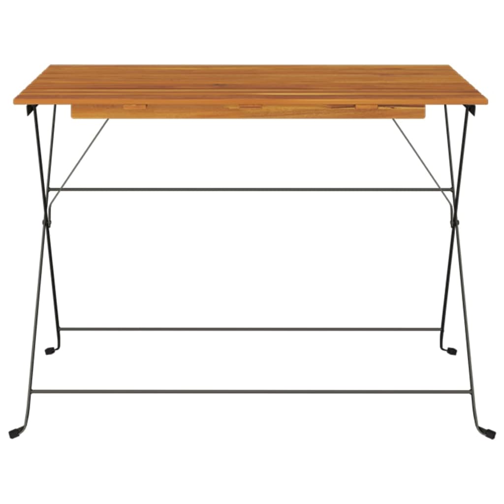 Sammenleggbart bistrobord 100x54x71 cm heltre akasie og stål