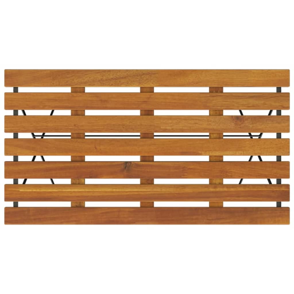 Sammenleggbart bistrobord 100x54x71 cm heltre akasie og stål