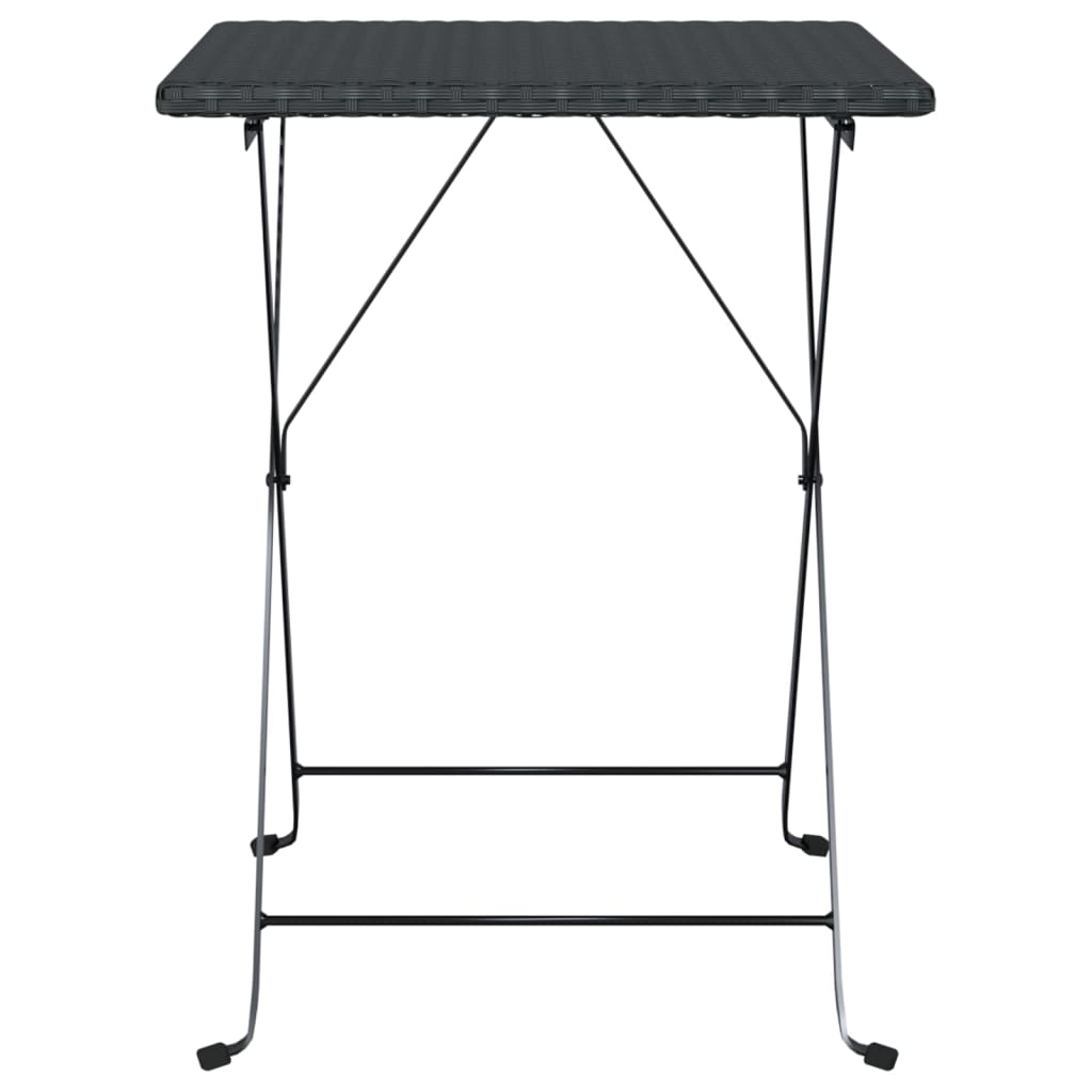 Sammenleggbart bistrobord svart 55x54x71 cm polyrotting