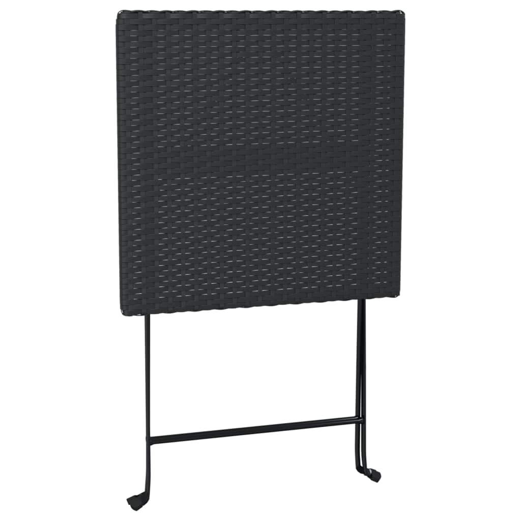 Sammenleggbart bistrobord svart 55x54x71 cm polyrotting