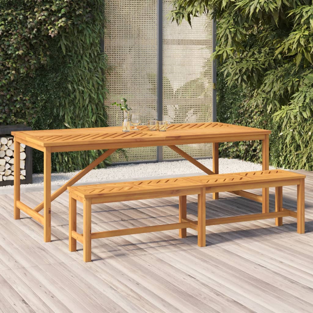 Hagespisebord 200x90x74 cm heltre akasie vidaXL