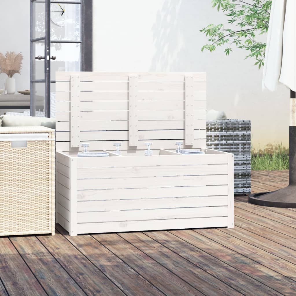 Hagekasse hvit 101x50,5x46,5 cm heltre furu