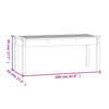 Hagebenk hvit 109x44x45 cm heltre furu