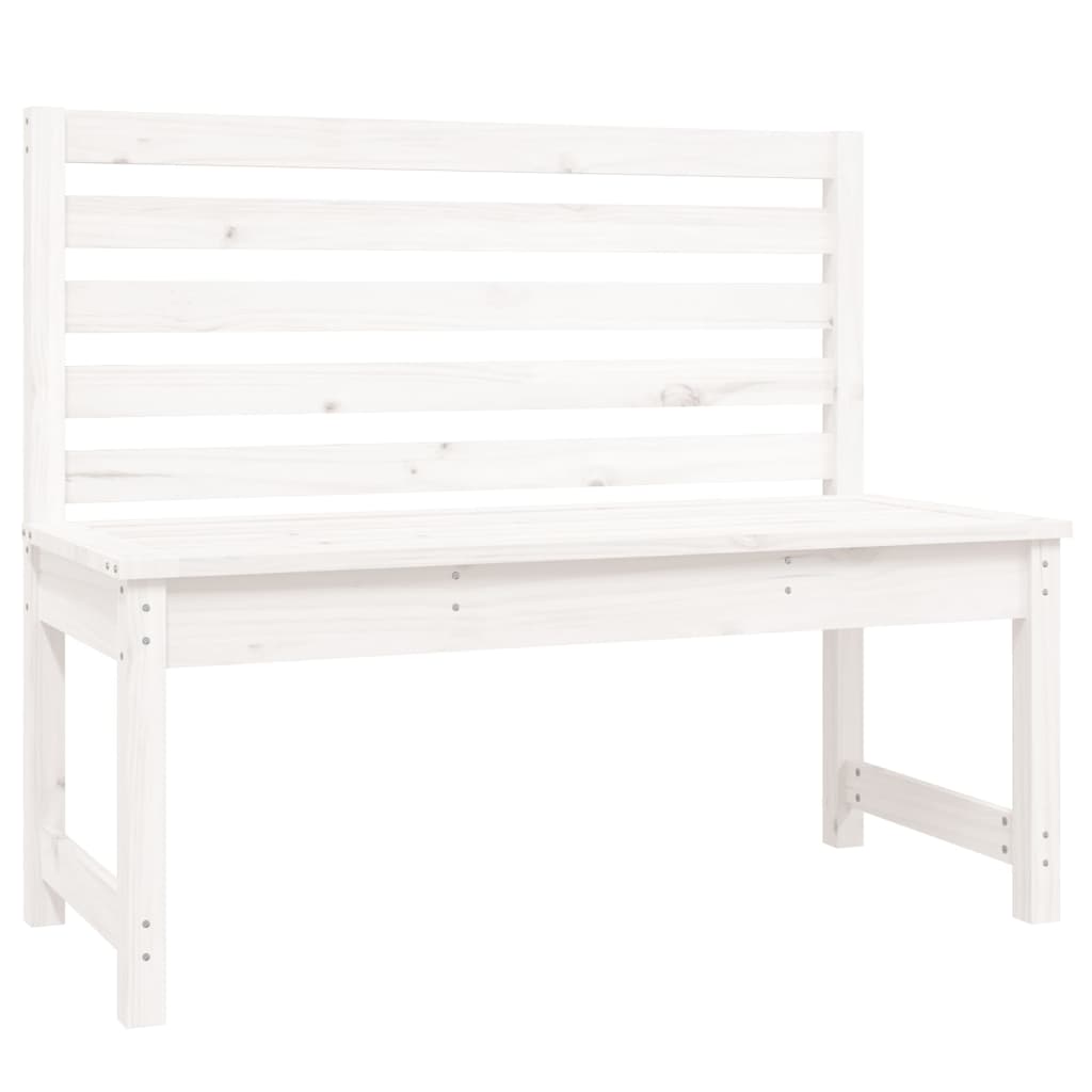 Hagebenk hvit 109 cm heltre furu