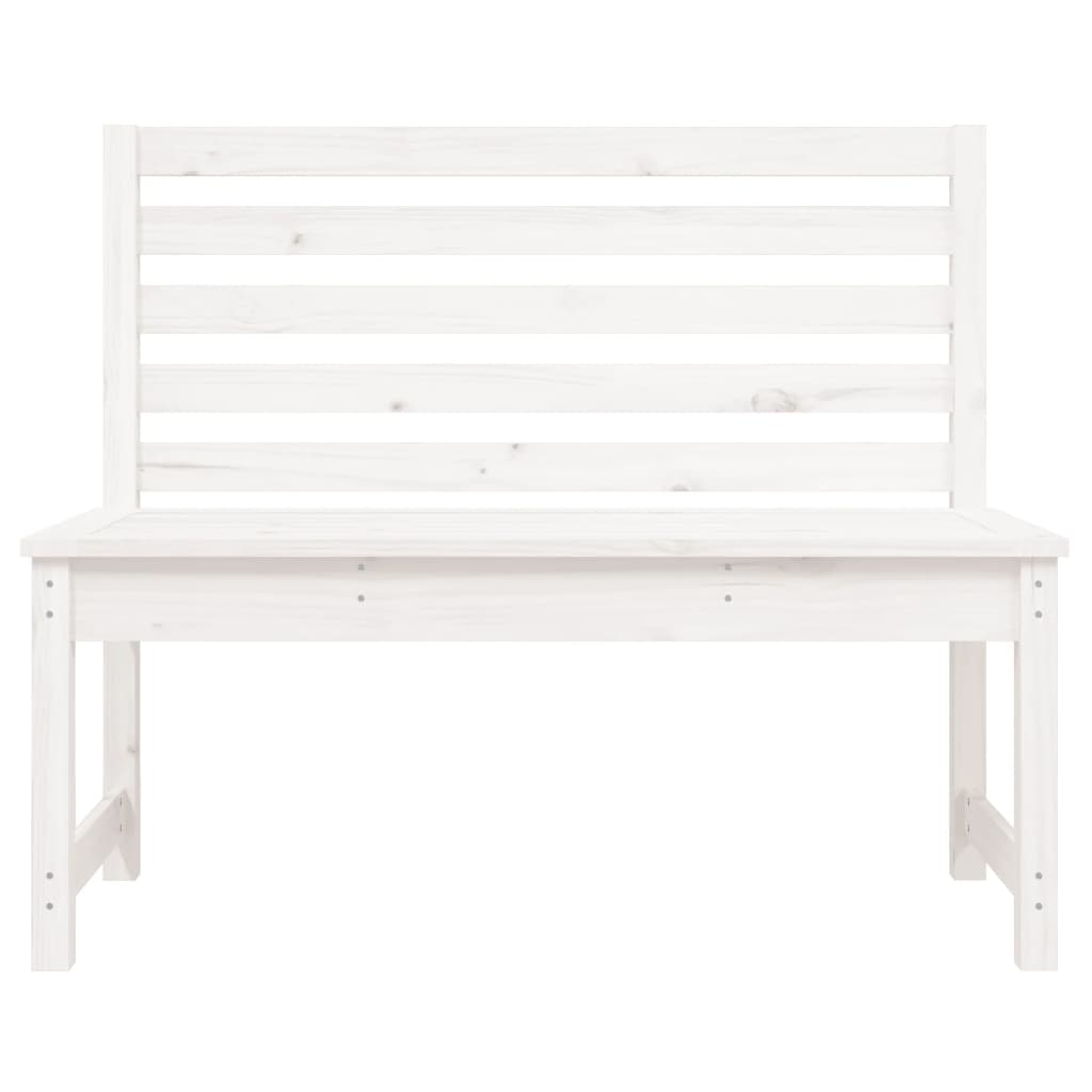 Hagebenk hvit 109 cm heltre furu
